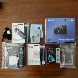 Canon PowerShot SX260 HS Digital Camera Bundle - Black